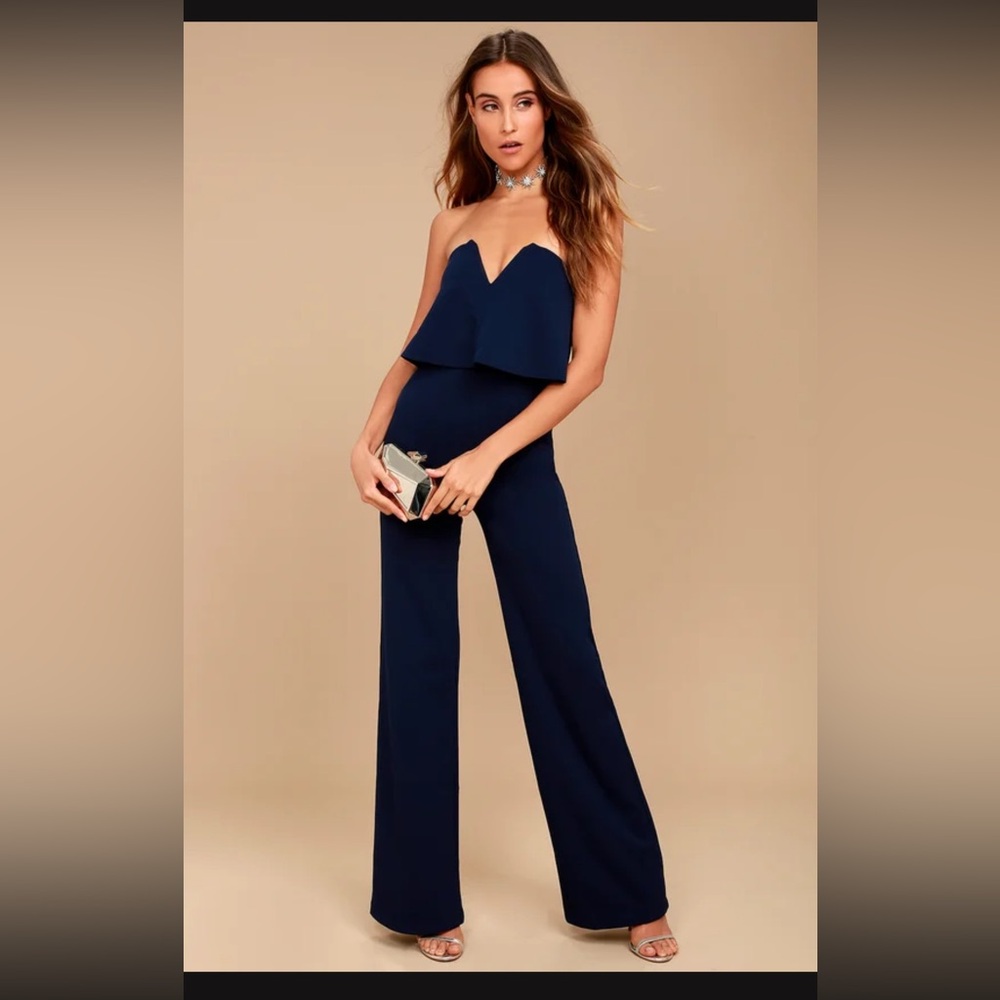 Lulus power of love Blue Jumpsuit